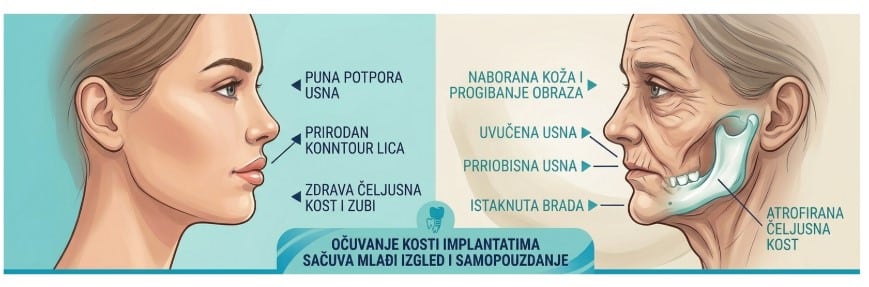 Utjecaj gubitka kosti na fizionomiju lica